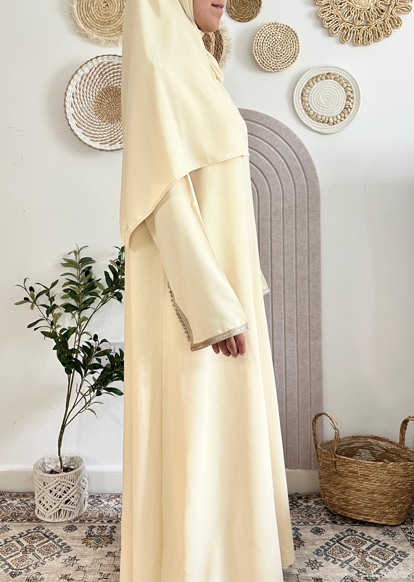 Luxe Sitr Abaya - Stone Edition