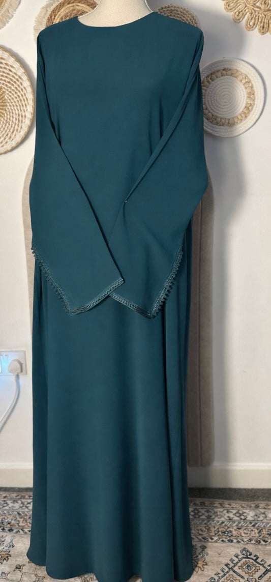 ABAYA SITR WITH MATCHING HIJAB - TEAL