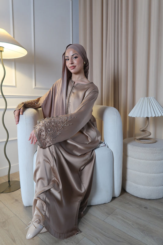 Desert Pearl - Beaded Gandora Taupe