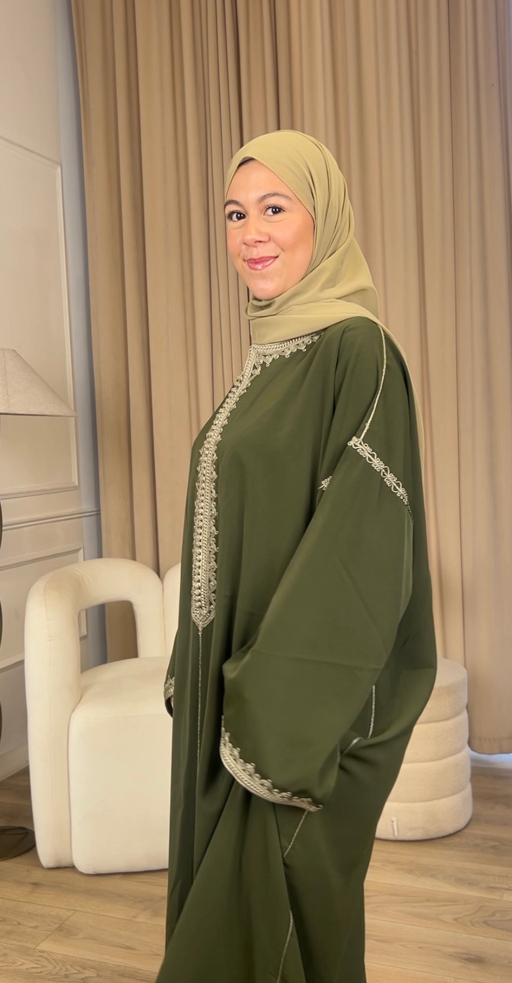 Autumn in Morocco Gandora Khaki (Embroidery)
