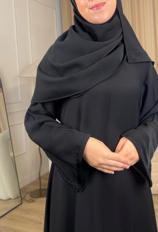 ABAYA SITR WITH MATCHING HIJAB - BLACK