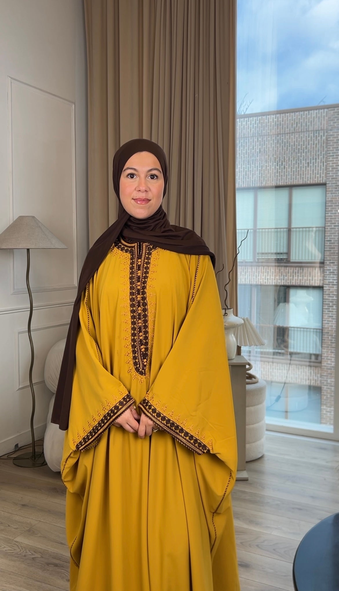 Luxe mustard and chocolate Farasha (plus size friendly)