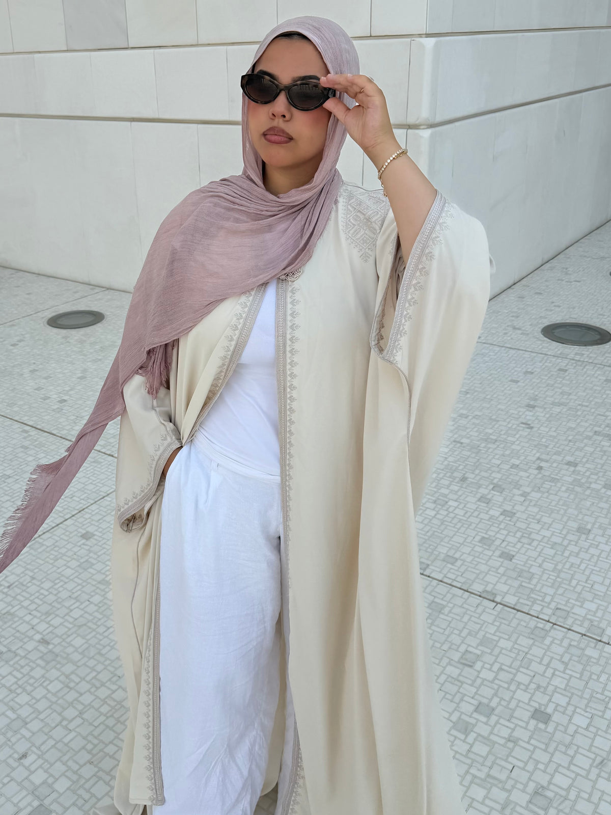 Farasha Kimono - Seashell Ivory Tarz Fessi edition