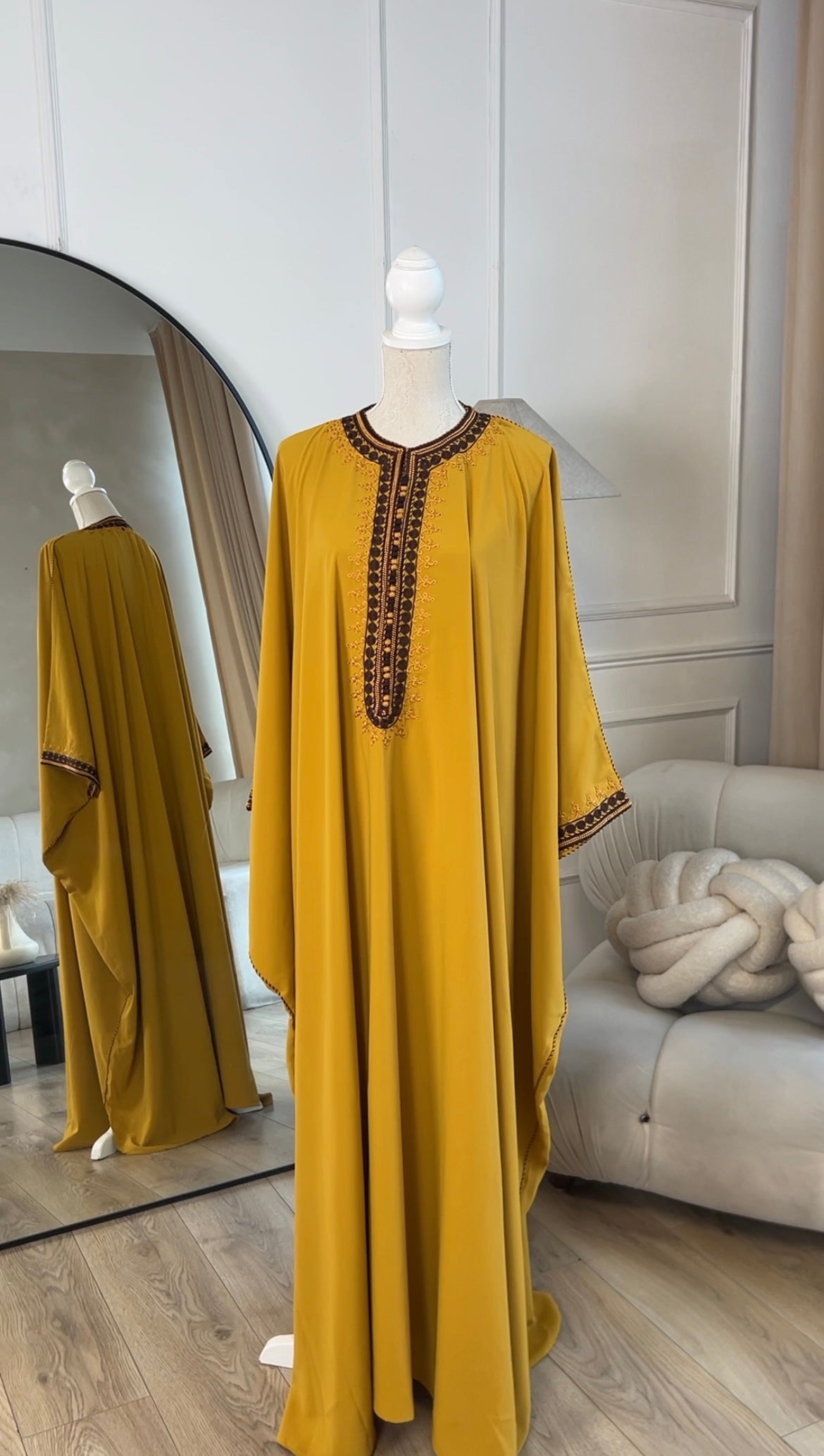 Luxe mustard and chocolate Farasha (plus size friendly)