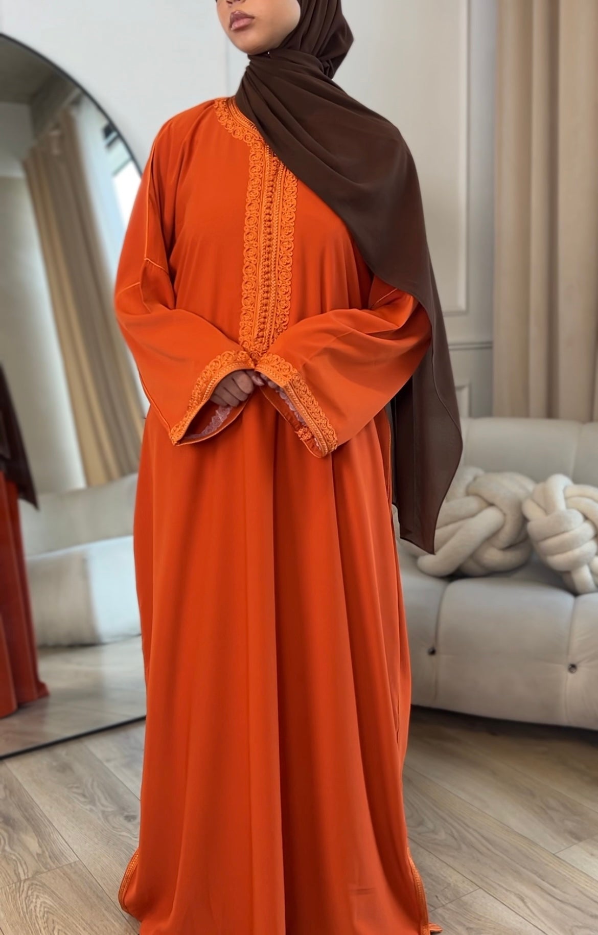 Vibrant burnt orange luxe Gandora