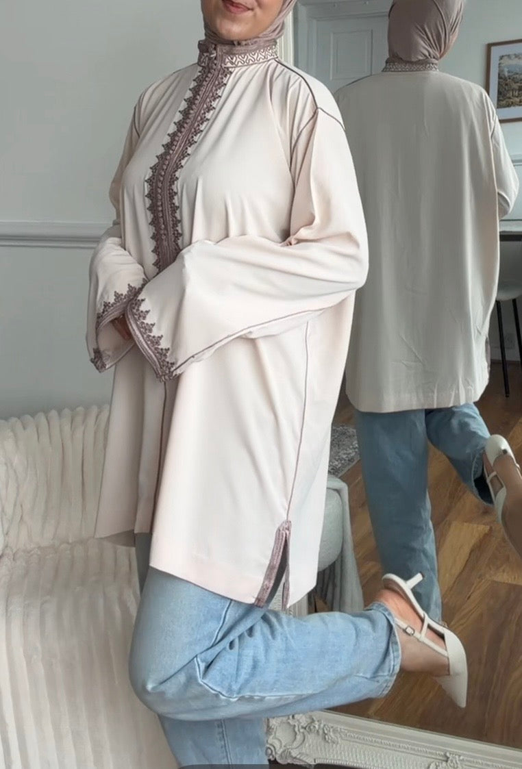 Oyster pink Jabadour top