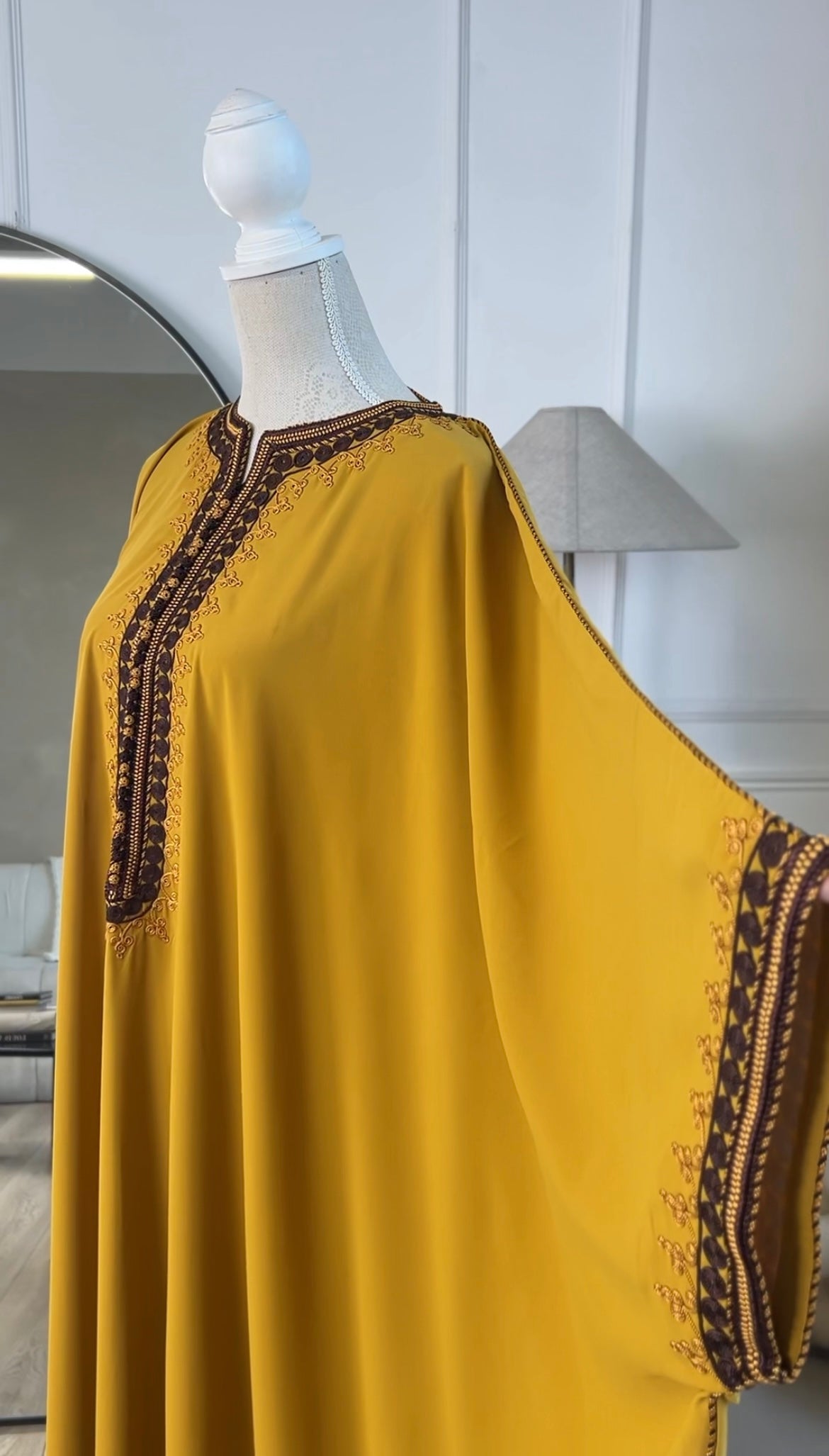 Luxe mustard and chocolate Farasha (plus size friendly)