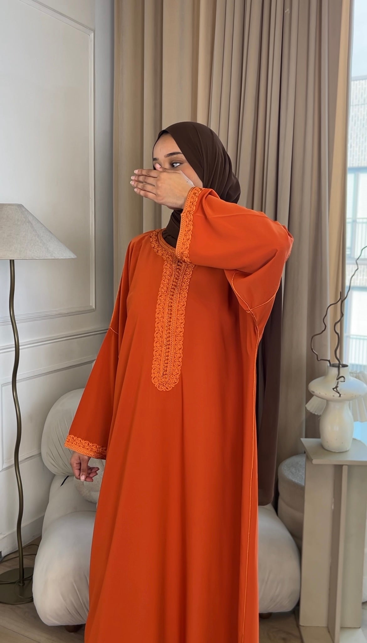 Vibrant burnt orange luxe Gandora